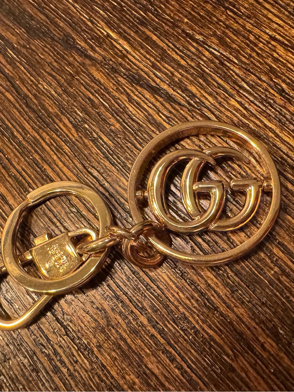 Gucci Gold-tone Interlocking GG Key & Ring